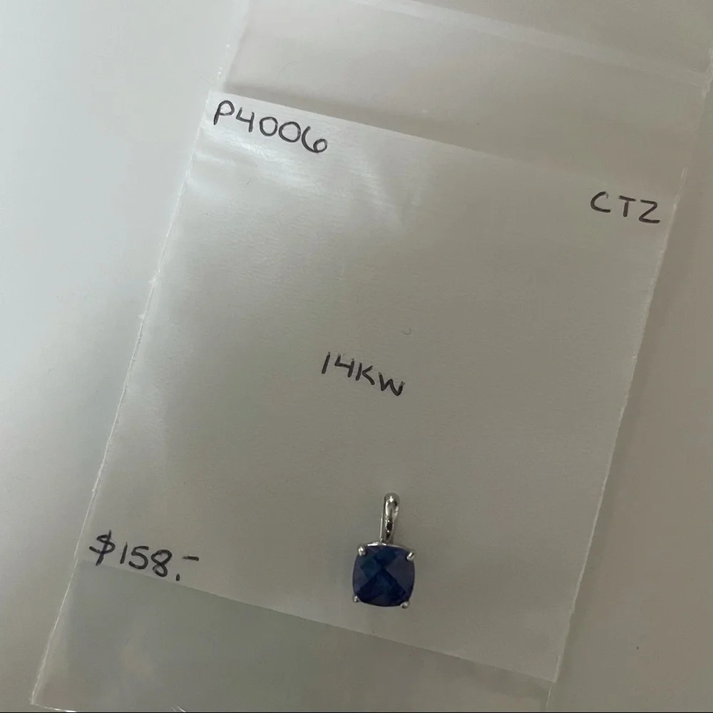 New 14k White Gold Tanzanite Pendant $158 - Picture 2 of 5